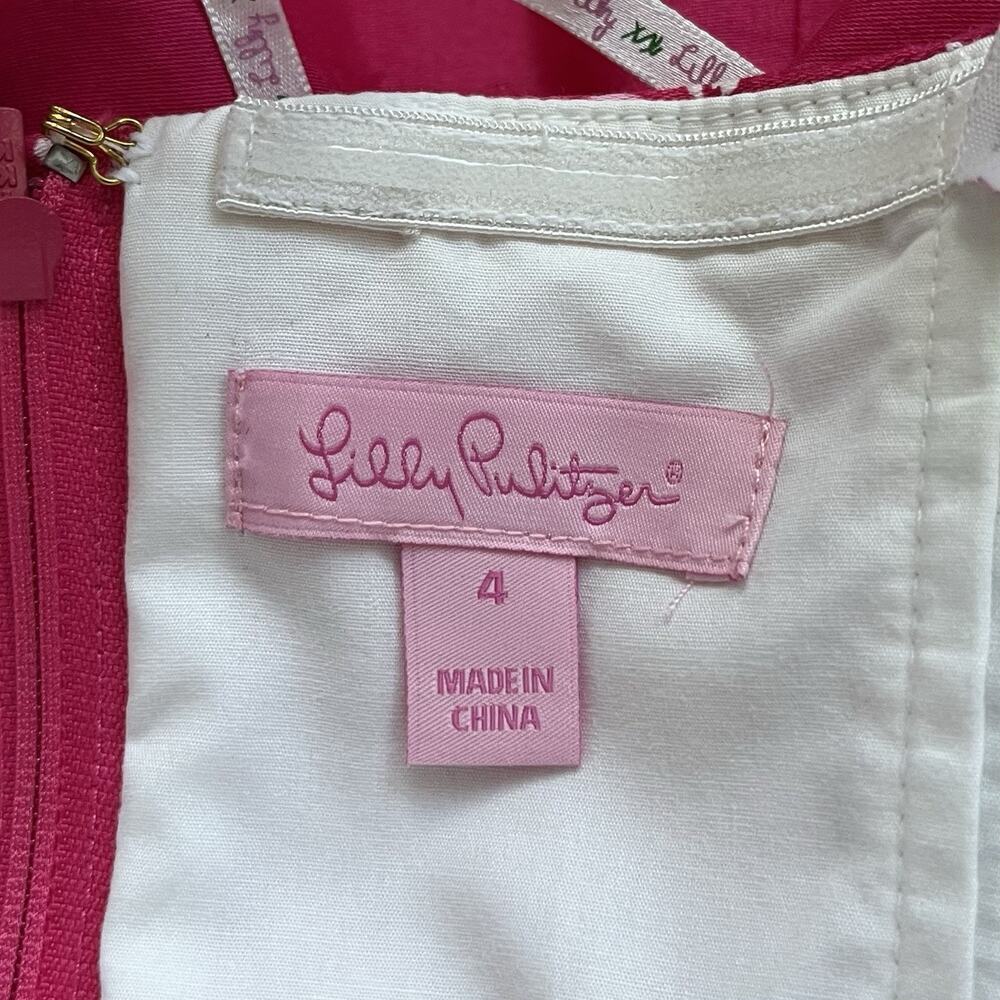 Lilly Pulitzer Fools Jewels Bowen Strapless Mini Dress Size 4 Hot Pink NEW - Picture 7 of 10